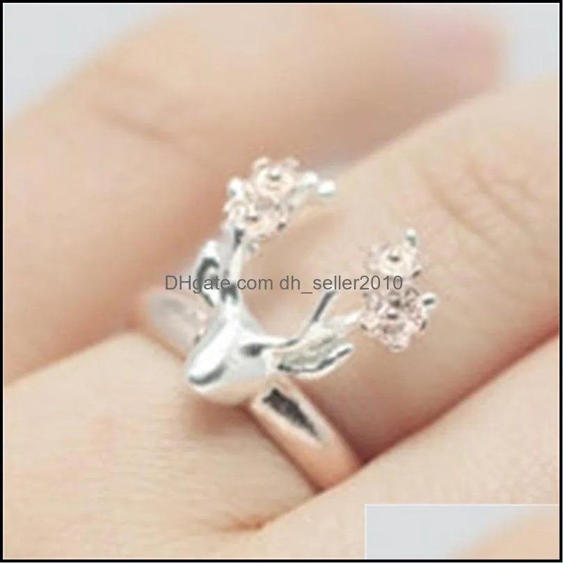 wedding rings dainty female sika deer small ring rose gold silver color thin engagement classic bride metal for women 3516 q2