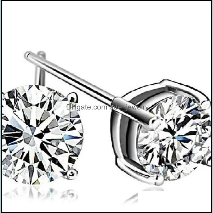 poetry of jew store round moissanite cut total 1.00ct diamond test passed moissanite silver earring jewelry girlfriend gift y1220 1 w2