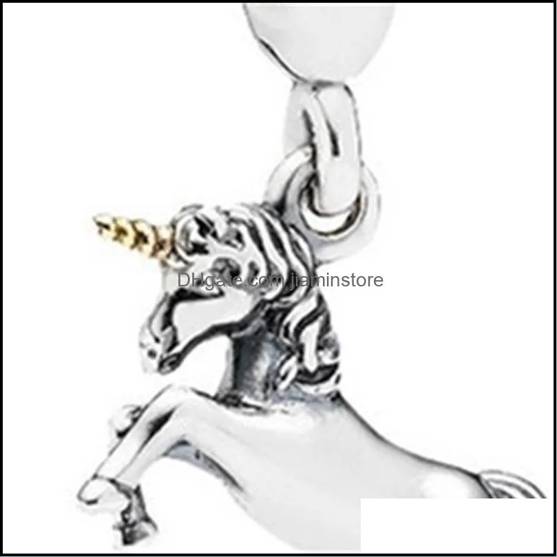 high quality real s925 sterling silver horse dangle charms pendant fit for pandora bracelet diy bead charm
