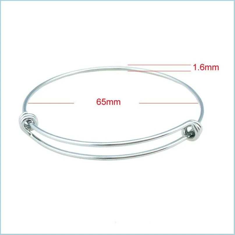 stainless steel expandable wire bangle bracelets for men women jewelry findings fashion diy silver charm bracelet