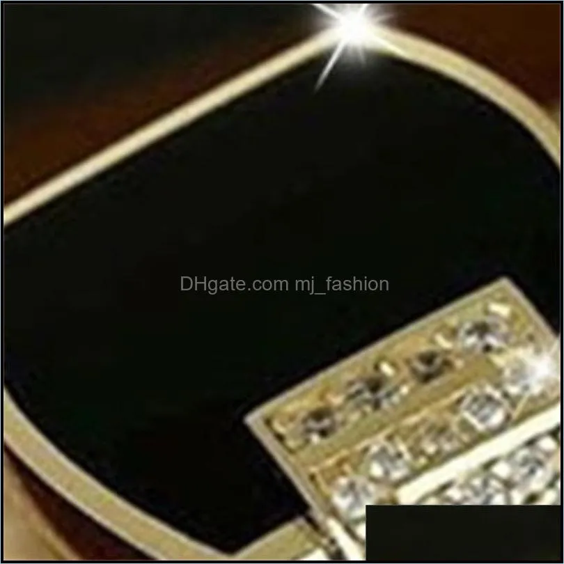 2021 retro men ring black zircon ringrings for women punk hip hop fashion silver jewelry 1361 q2