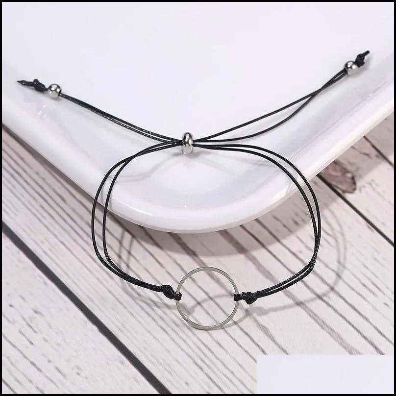 stainless steel round cross moon star oval square friendship pendant bracelets for women men handmade rope bracelet with wish card je