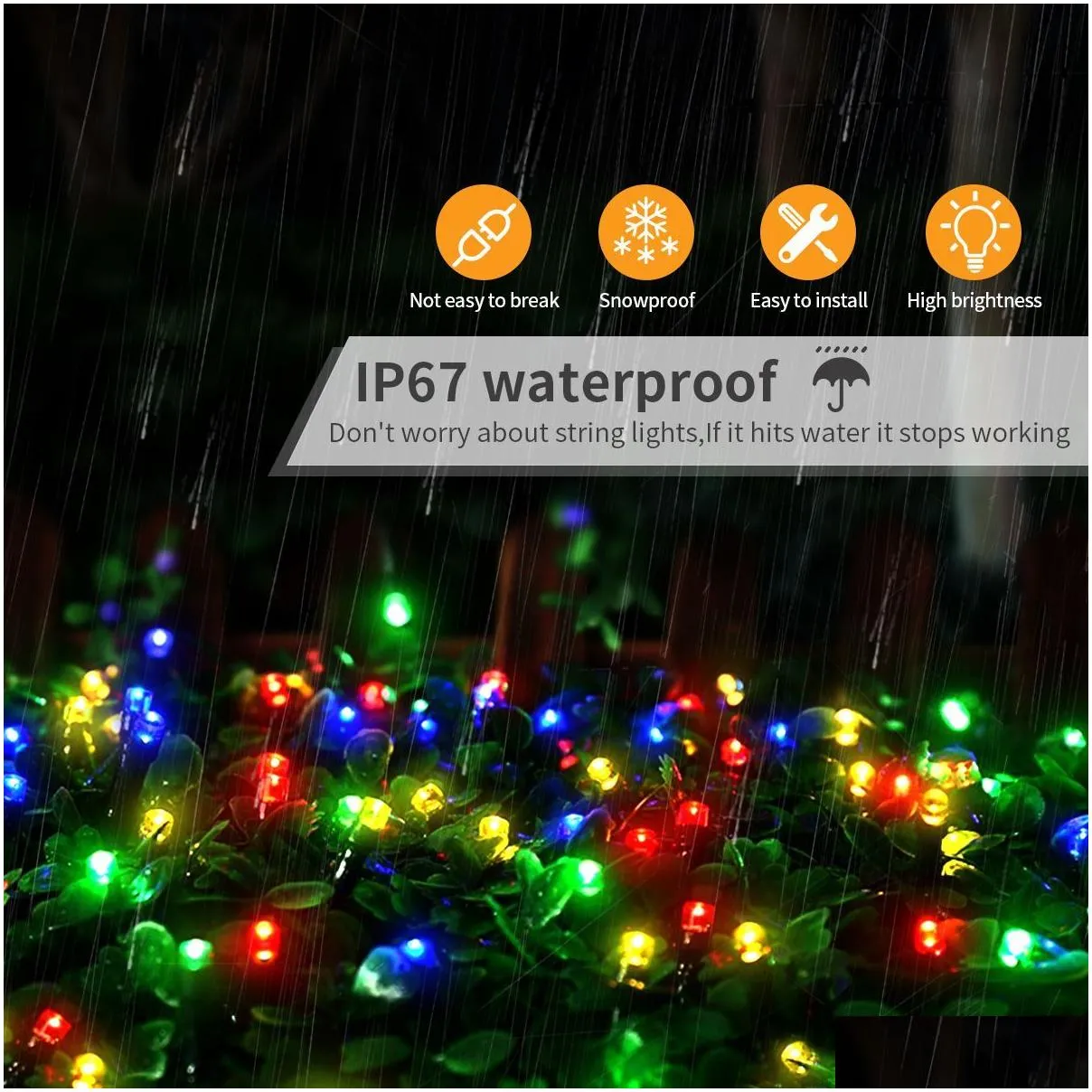 solar led string fairy light 10m 20m 30m 50m 100m waterproof garland large solar panel fast charge lamp for christmas garden decor