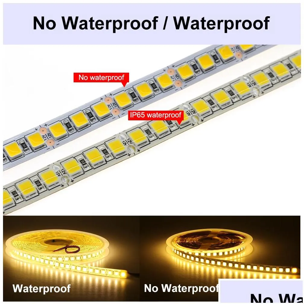 dc12v led strip light 5054 waterproof flexible led ribbon 60leds/m 120leds/m brighter than 5050 3528 12v rgb diode tape 5m/lot