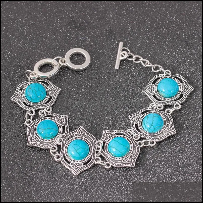 vintage bohemian jewelry set collares exaggerated exquisite ethnic chokers necklaces bracelets turquoises beads party jewelry sets 18