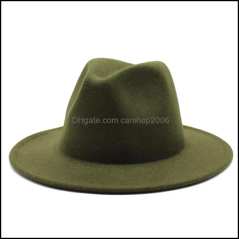 allmatch autumn winter wide brim fedora hat solid color wool felt hat for men panama party trilby church hats 556 t2