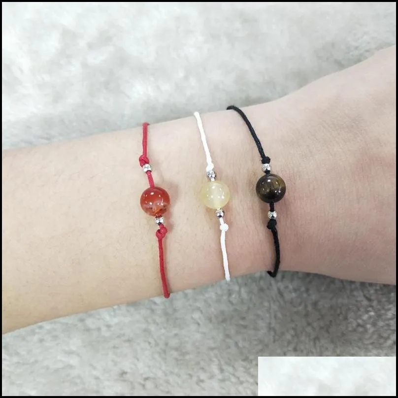 12pcs/sets natural stone handmade woven charms bracelets bangles for women adjustable rope wristband jewelry children birthday gift