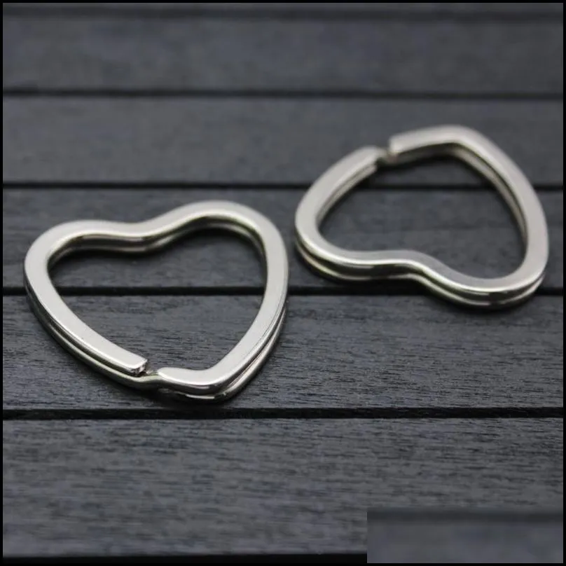 fashion diy cute heart shape alloy metal silver color couple key charm lovey keyring jewelry for car key handbag accessories