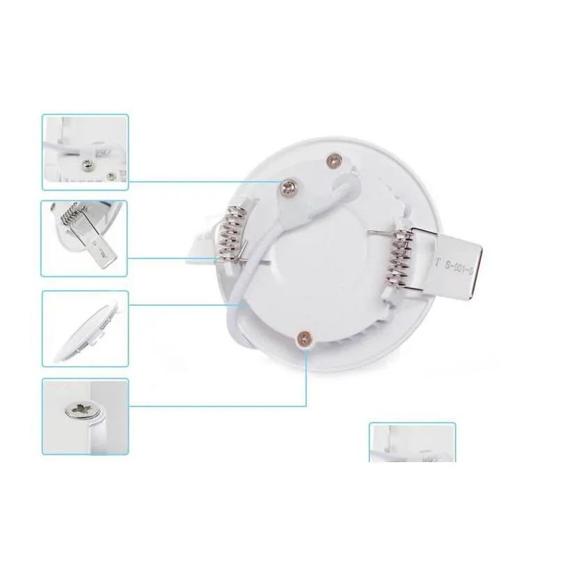 dimmable round led panel light smd 2835 3w 9w 12w 15w 18w 21w 25w 110240v led ceiling recessed down lamp smd2835 downlight add driver