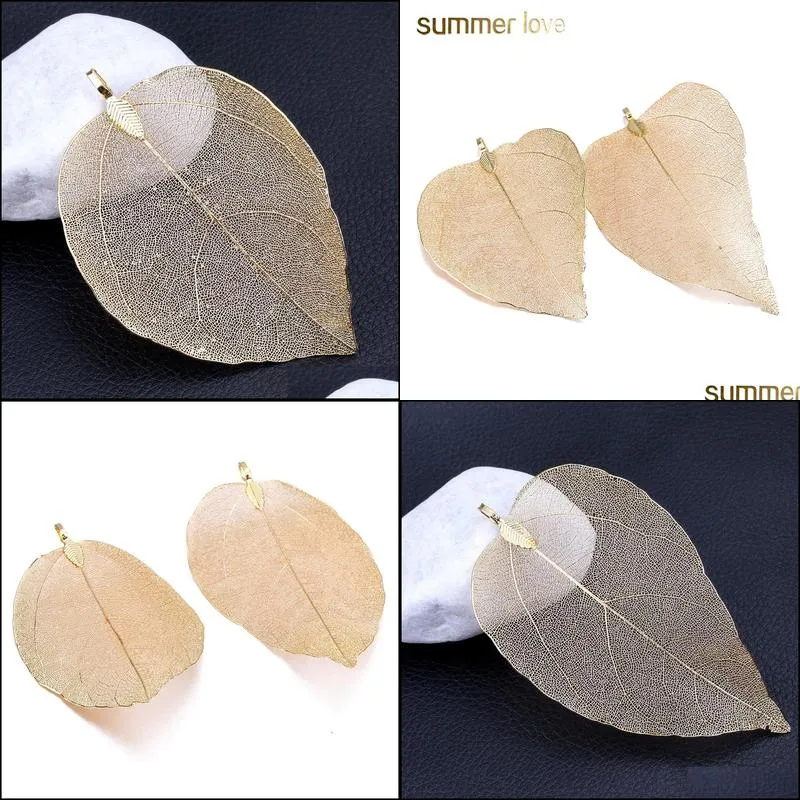 fashion shape random alloy natural leaf charms for jewelry making womens pendant handmade hanging crafts for diy fashion necklace