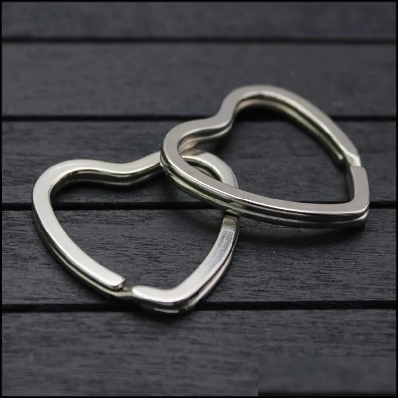 fashion diy cute heart shape alloy metal silver color couple key charm lovey keyring jewelry for car key handbag accessories