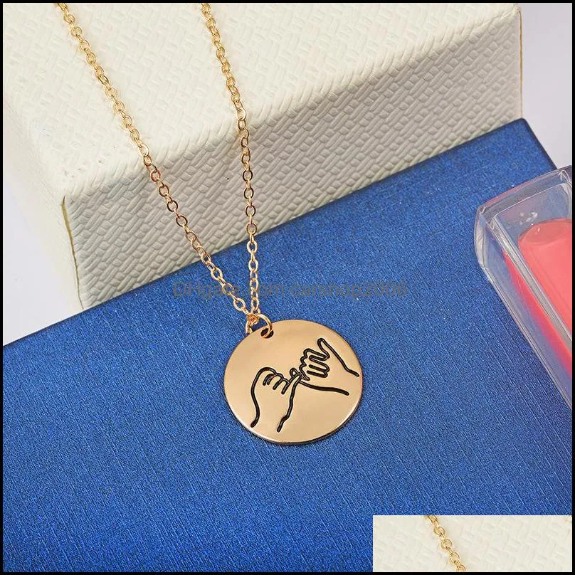 engraved sign language necklace i love you pinky swear okay hand gestures necklace sister friends necklaces carshop2006