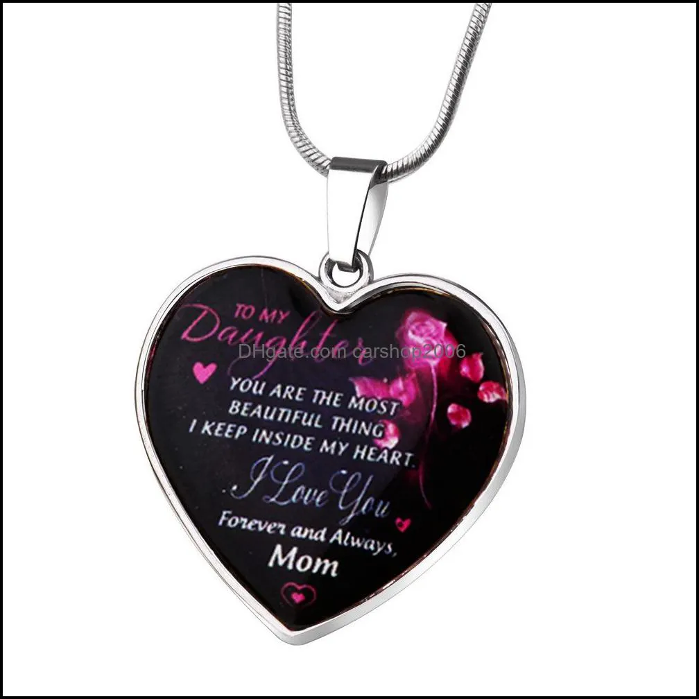 stainless steel necklace daughter alloy pendant jewelry heart necklace keychain carshop2006