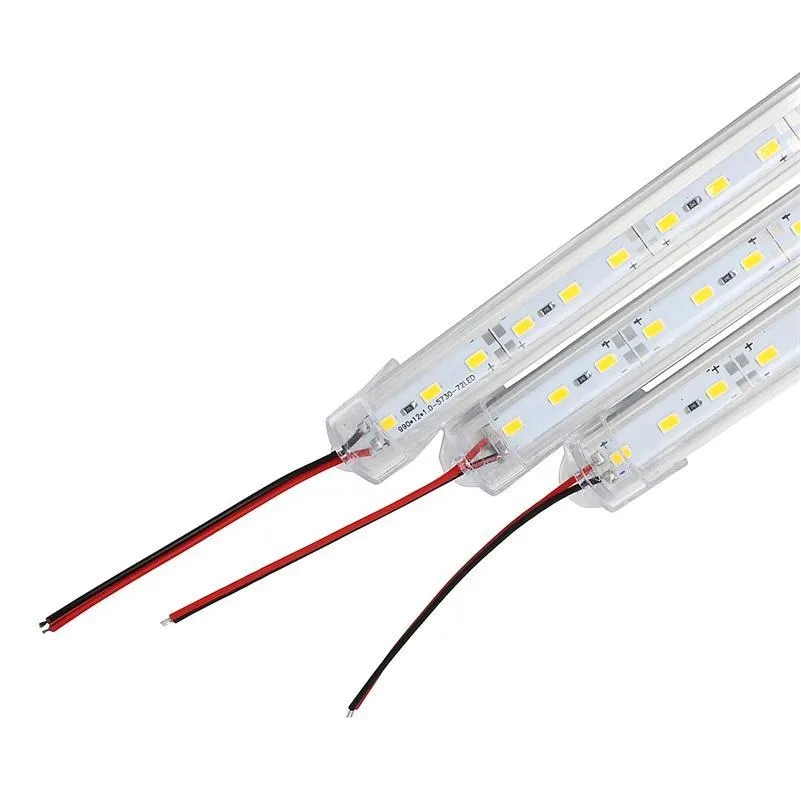 waterproof 5630 smd 50cm 36 led hard strip cabinet bar light pure white warm white with cover dc12v