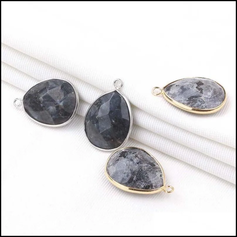 fashion shiny black diy crystal birthstone dangles charms for necklace bracelet jewelry faceted glass water drop pendants accessories