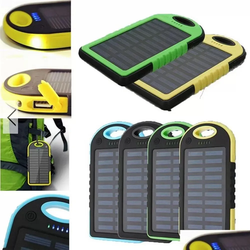 haoxin led solar panel portable waterproof power bank 12000mah dual usb solar battery power bank portable cell phone 