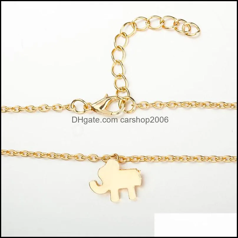 multilayer necklaces elephant necklaces pendants collar women jewelry gift double chain choker necklace carshop2006
