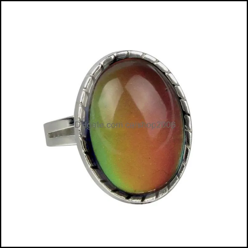 vintage retro color change mood ring oval emotion feeling changeable ring temperature control color rings for women k5530 649 q2