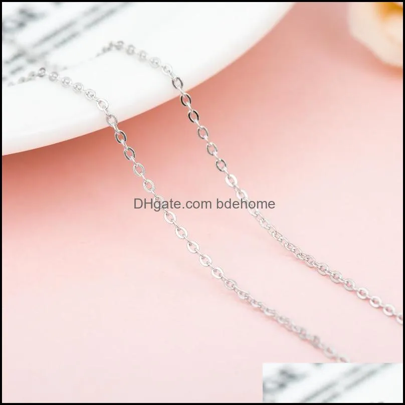s925 sterling silver plated necklace genuine chain solid jewelry for women 1618 inches fashion curbwith lobster clasps 844 q2