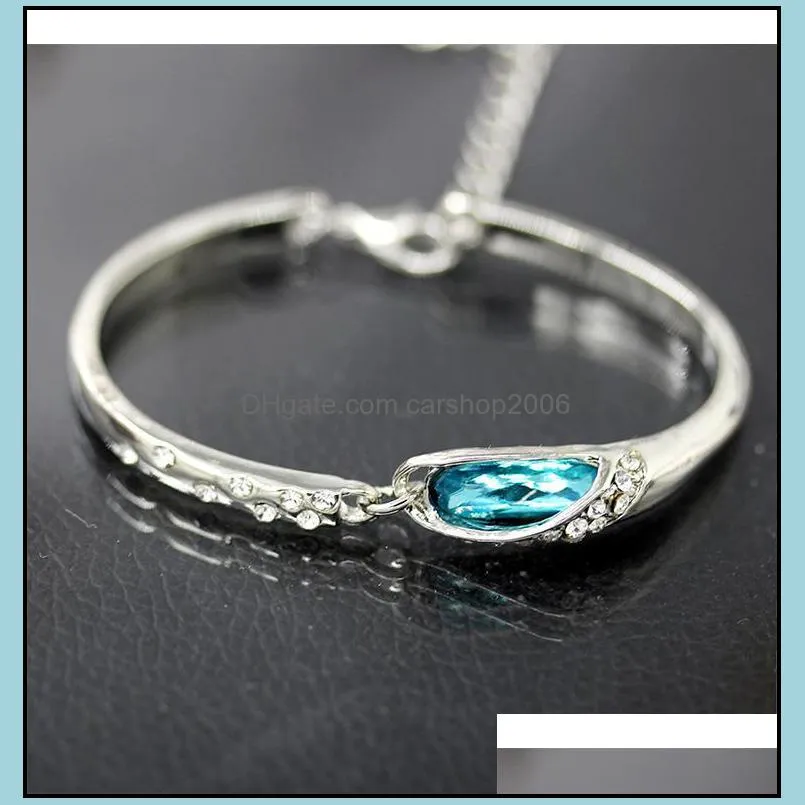 bracelets bangles for women 2016 jewelry low price crystals women bracelet blue silver charm bracelets bangles carshop2006