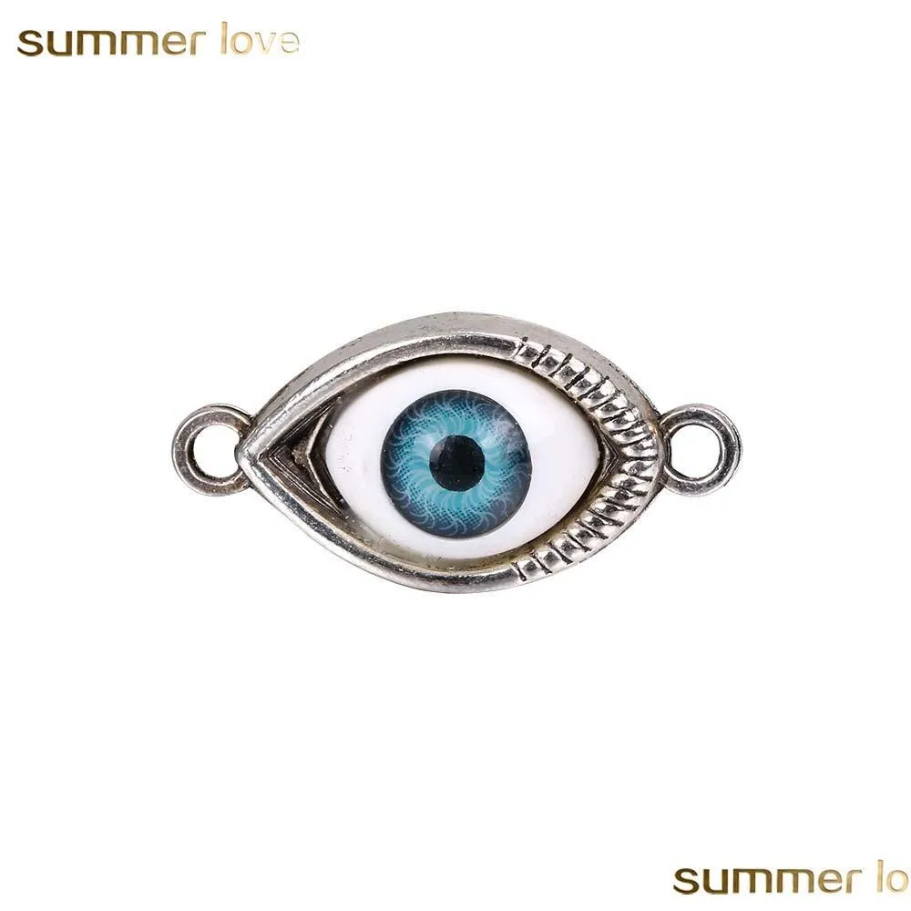  est crystal evil blue eye pendants charm for hat bracelet necklace lucky sliver plated alloy jewelry charm accessories diy making