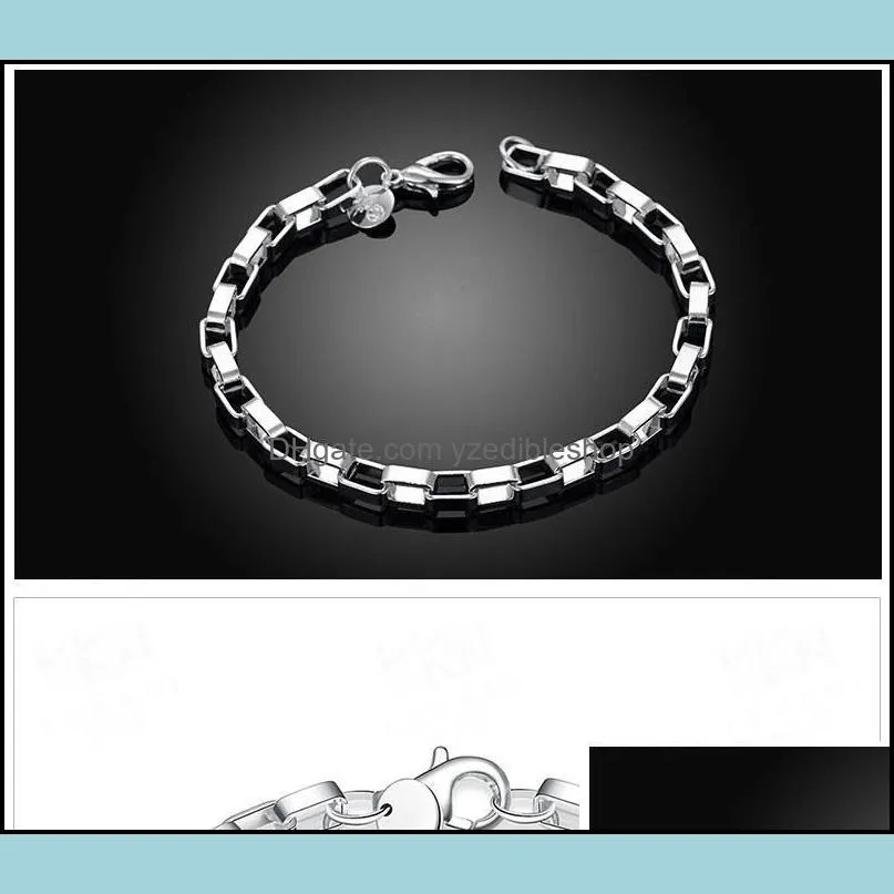 charm bracelets long checkered bracelets fashion jewelry christmas gifts 925 sterling silver bracele yzedibleshop