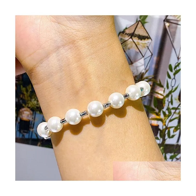 925 silver pearl bracelets strands women simple summer bracelet designer beaded no box