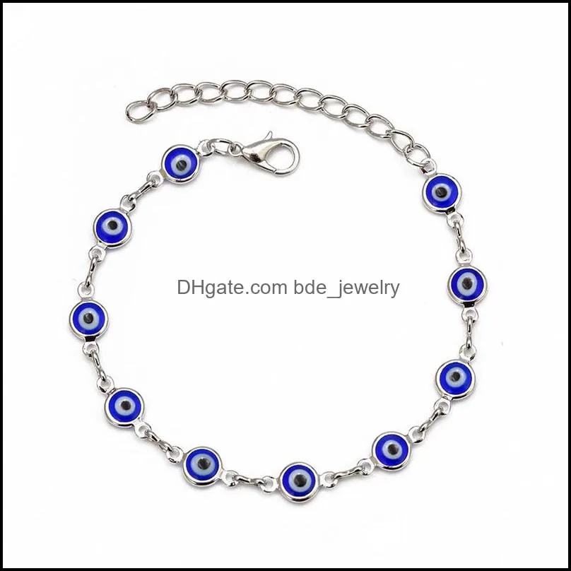 fashion evil eye beads bracelets for women girls adjustable gold silver color chain lucky eye bracelets trendy jewelry gift1 538 q2