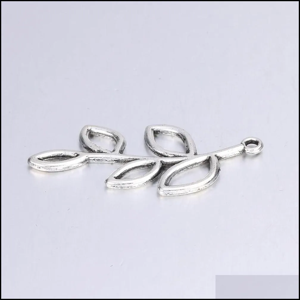  fashion tree leaf branch charm for bracelet necklace keychain simple style sliver gold color diy jewelry accessories