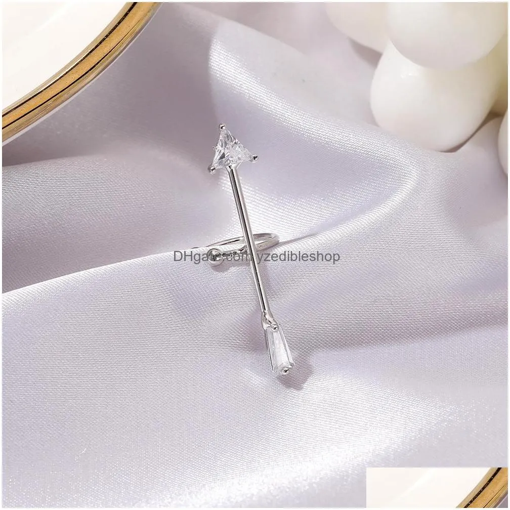 fashion jewelry single piece earring zircon arrow earclip simple cuff bone clip