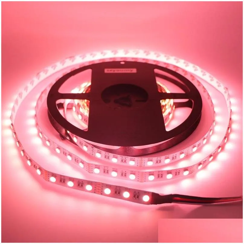 rgbw led strip 5050 smd dc12v 24v flexible light 4 colors in 1 led chip 60 led/m nonwaterproof 5m/lot