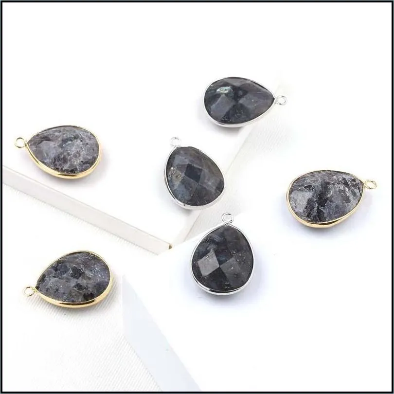 fashion shiny black diy crystal birthstone dangles charms for necklace bracelet jewelry faceted glass water drop pendants accessories