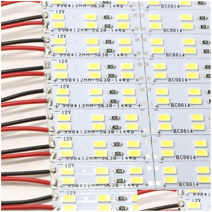 double row 1m dc 12v 144pcs x smd 5630 5730 led bar rigid led strip 100cm cabinet light white 50m/lot