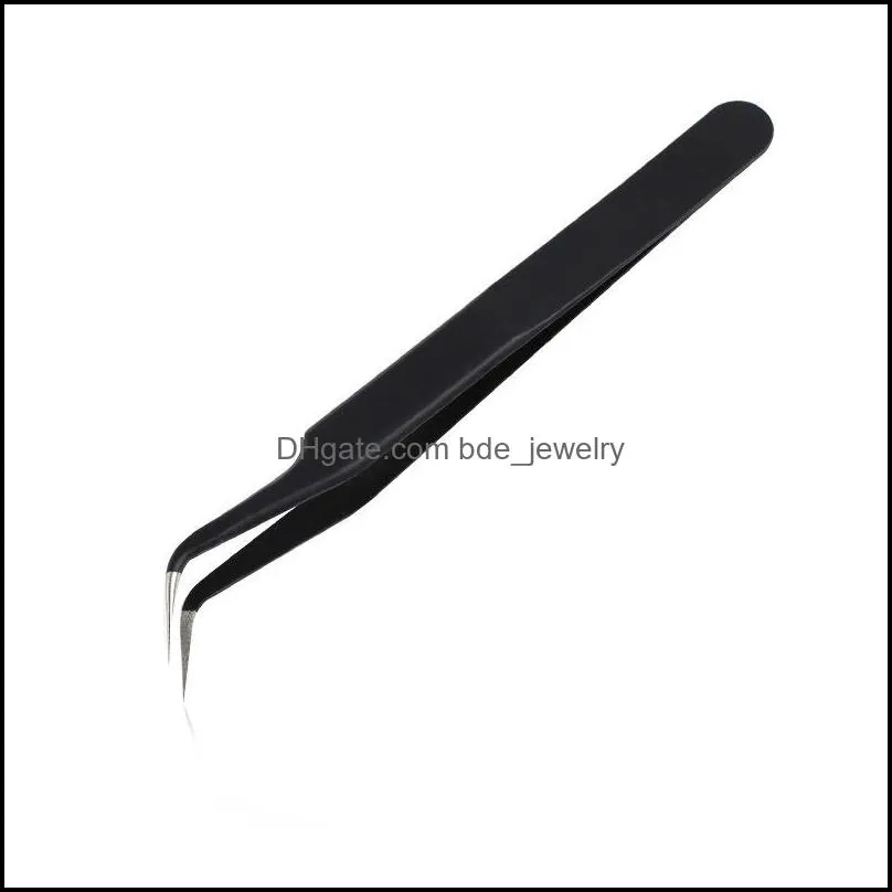 rhinestones pliers stainless steel curved straight black tweezer sequins beads nail art picking tool diamond loose rhinestone 20220301