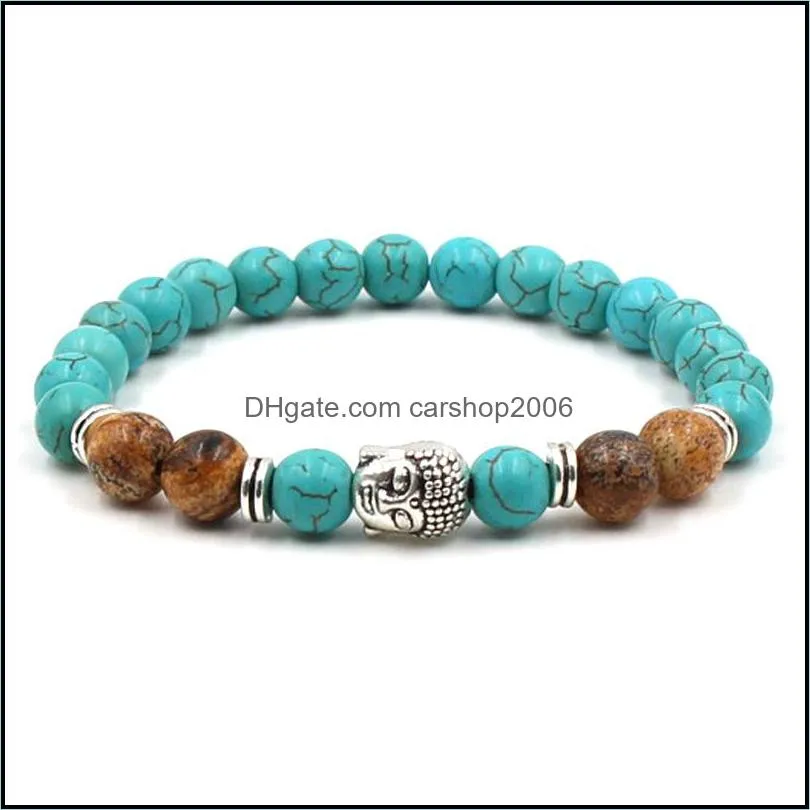 buddha bead bracelet tiger eye agate natural stone bracelet women menturquoise stone bracelets carshop2006