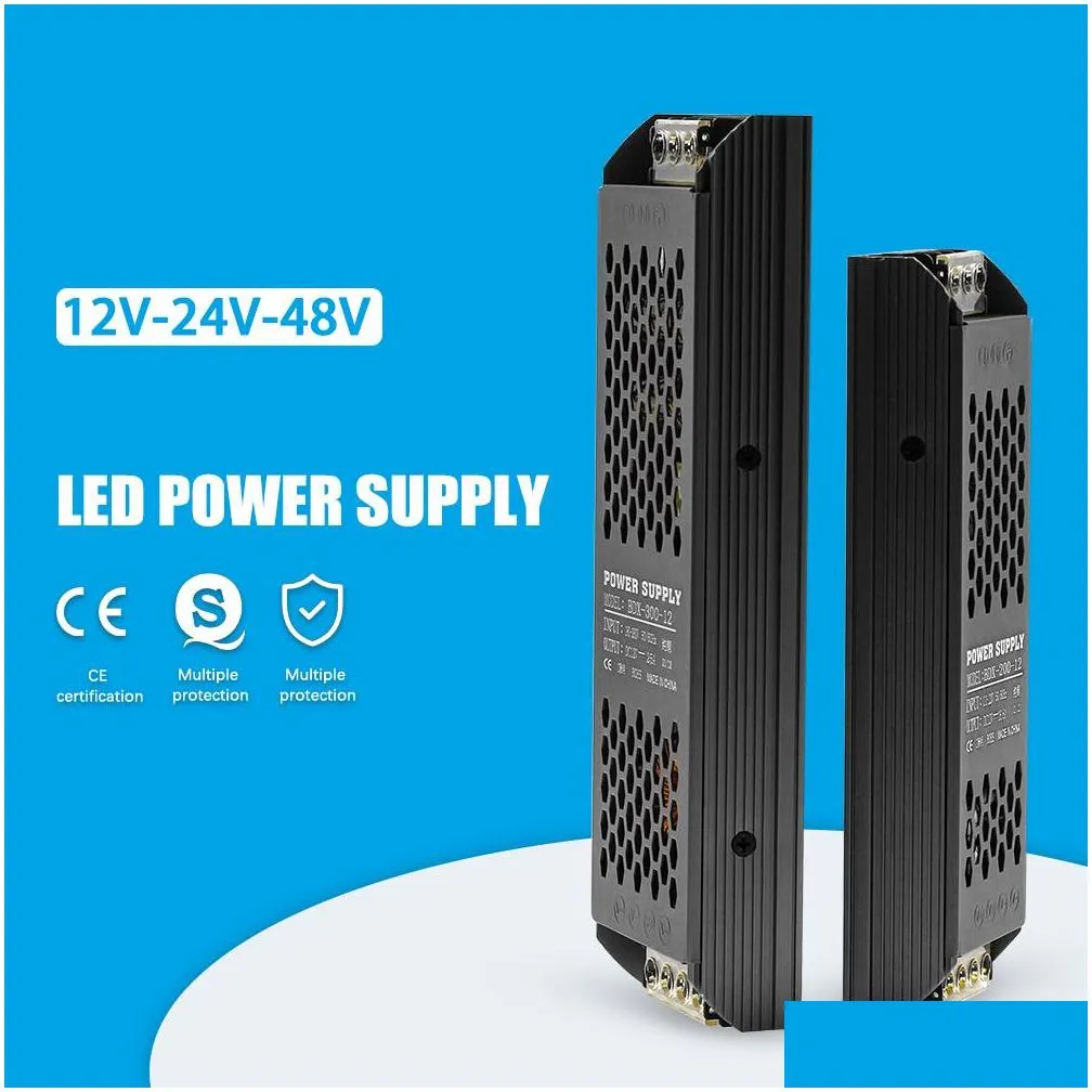 mute lighting transformers constant voltage output dc12v 24v 48v 100w 200w 300w 400w led strip power supply