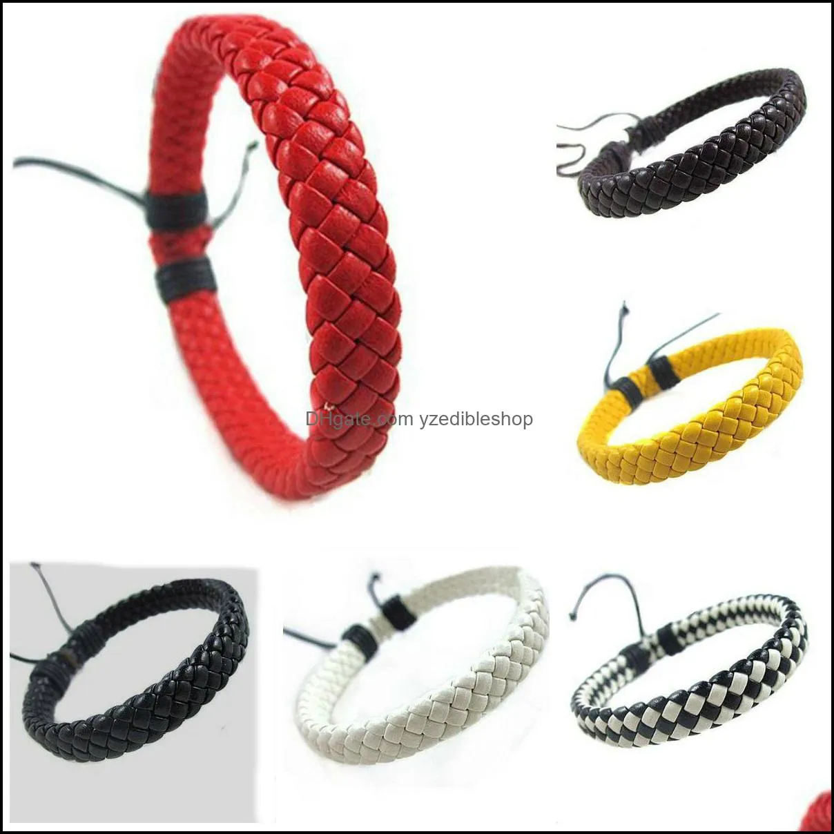 leather bracelets for women fashion braided leather bracelet cuff bangle wristband brand bracelet yzedibleshop