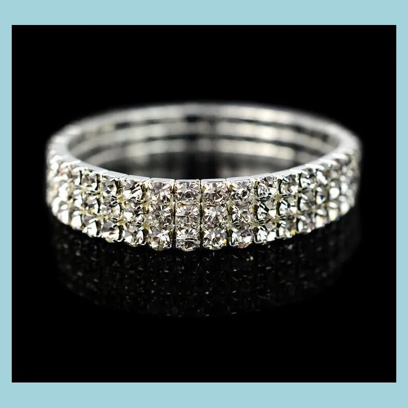 super flash crystal multilayer row diamond elastic chain bracelets for womens fashion luxury bracelet jewelry gift