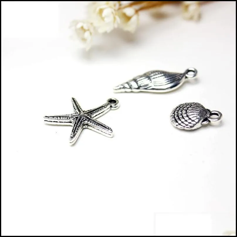  est arrivals conch shell starfish shell pendants charm fit bracelet necklace jewelry accessories wholesale diy charm
