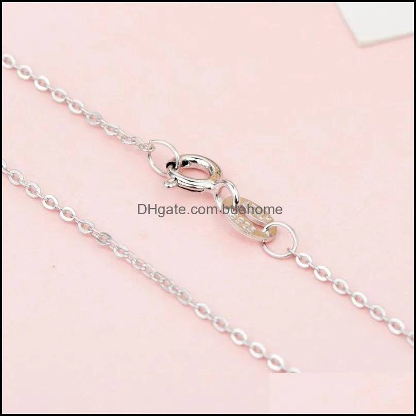 s925 sterling silver plated necklace genuine chain solid jewelry for women 1618 inches fashion curbwith lobster clasps 844 q2