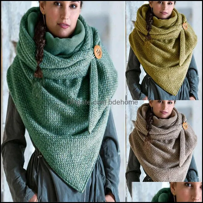 fashion winter women scarf soild dot printing button soft wrap casual warm scarves shawls scarfs women 20211231 t2 4050epacket
