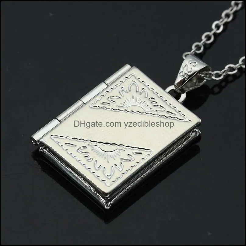open locket necklace p o frame necklace hollow out silver plated rectangle shell drop love heart pendant necklac yzedibleshop