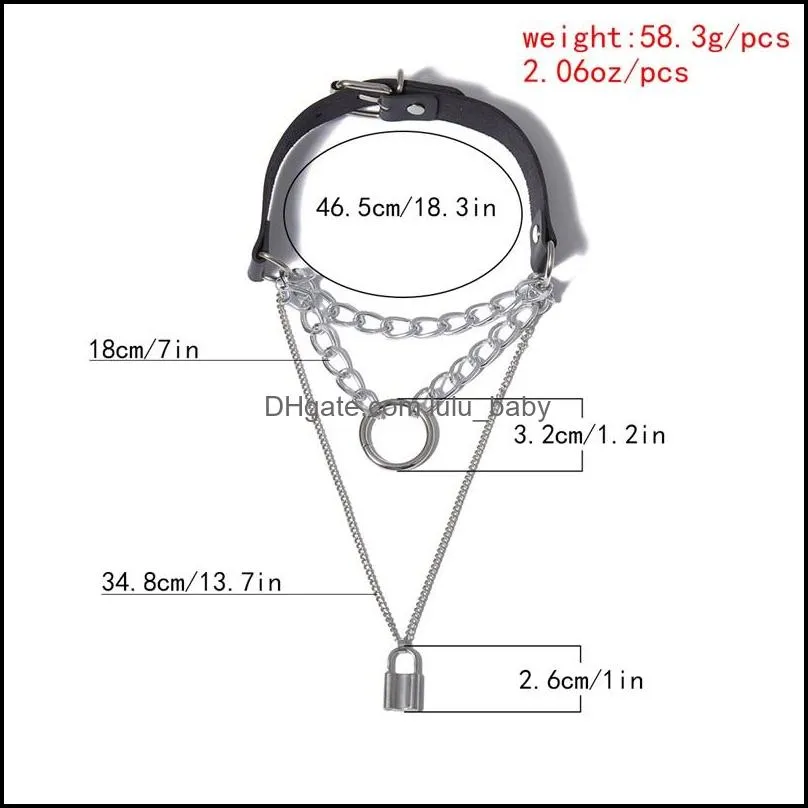 egirl choker collar lock gothic necklace punk goth jewelry harajuku style black chocker emo grunge aesthetic accessories