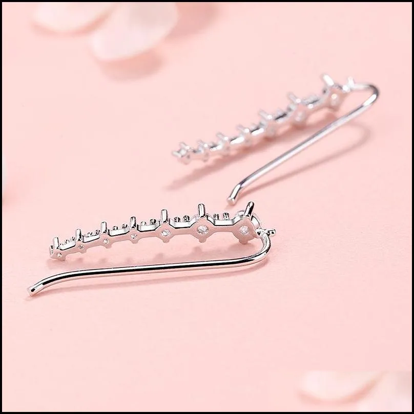 7 crystal cubic zirconia ushaped ear clip cuff cartilage earrings for women 925 sterling silver hypoallergenic earrings fashion