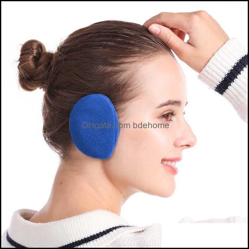 bandless ear muffs winter thick warm fleece earmuffs covers women men ourdoor cold weather windproof warmer 20220108 t2