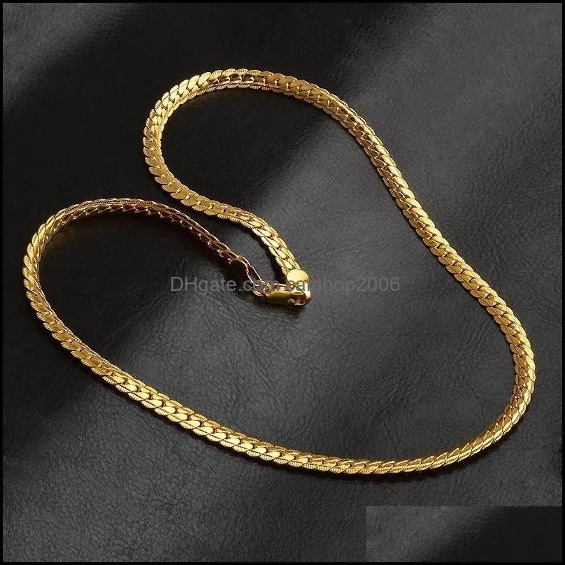 5mm fashion luxury mens womens jewelry 18k gold plated chain necklace hip hop  chains designer necklaces gifts accessories 430 q2