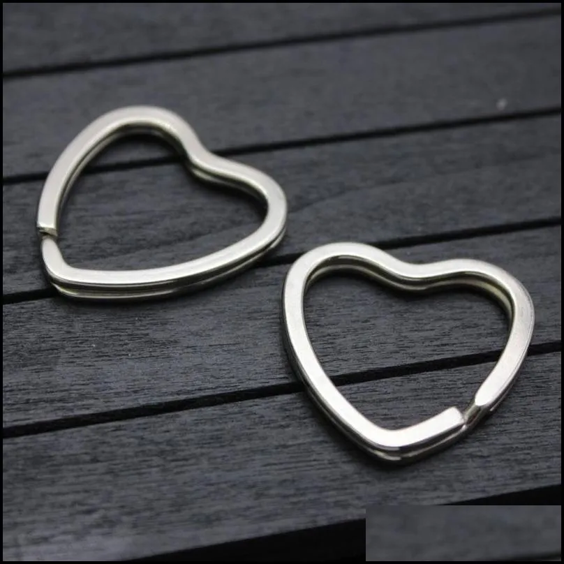 fashion diy cute heart shape alloy metal silver color couple key charm lovey keyring jewelry for car key handbag accessories