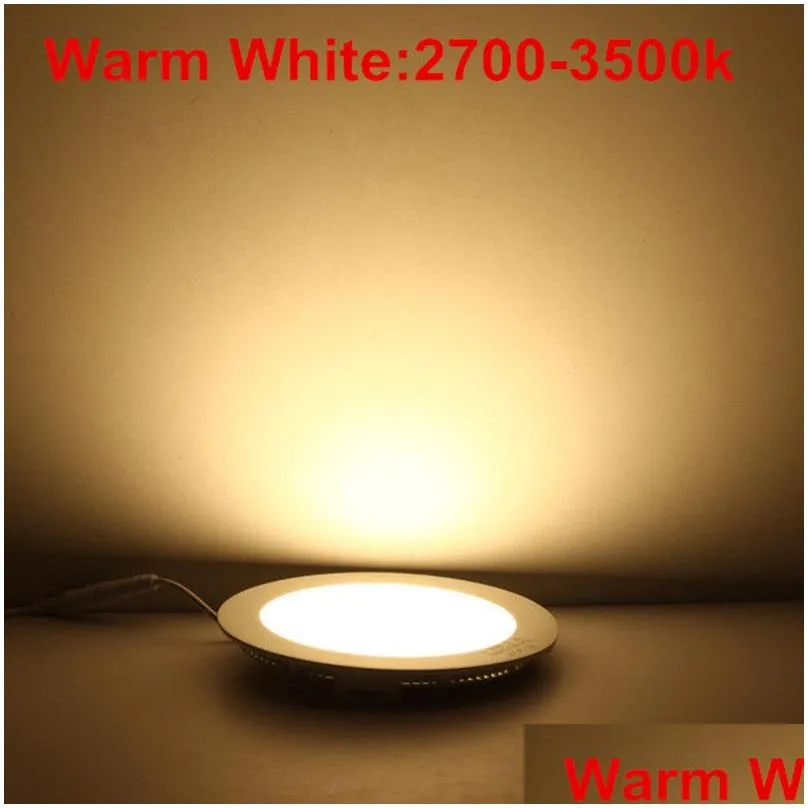 led recessed downlights lamp dimmable 4w 6w 9w 12w 15w 18w 21w warm/natural/cool white superthin led panel light drives