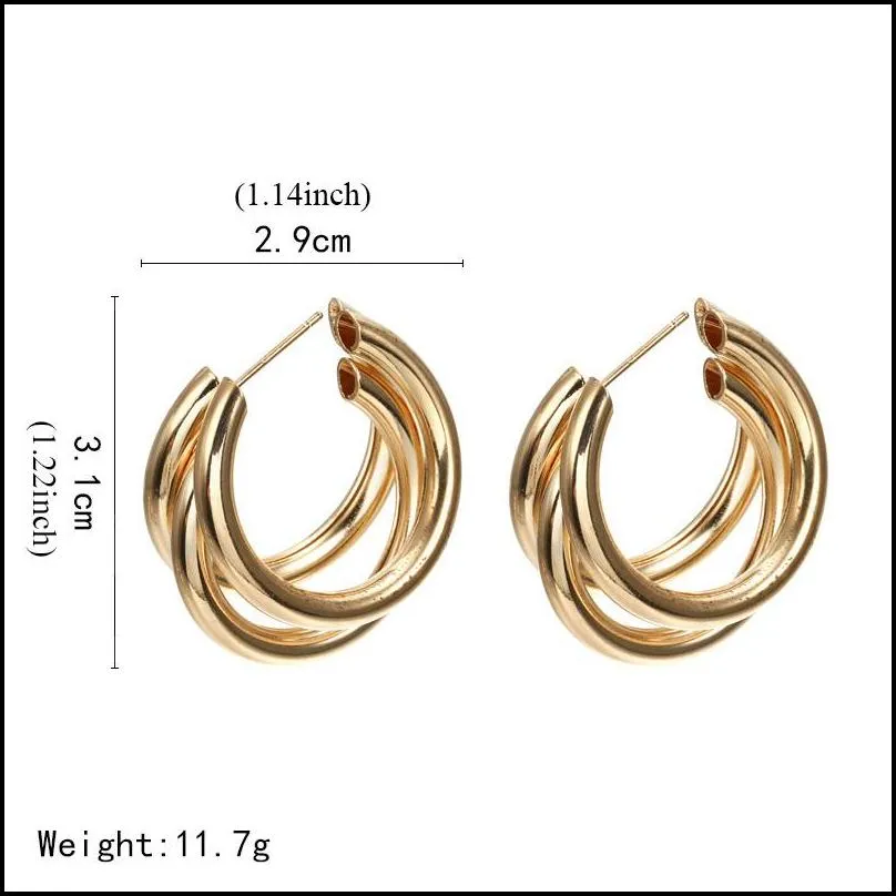  fashion simple metal wind letter round shape hoop earrings for women silver gold cshape earrings wedding bridal jewelry wholesale