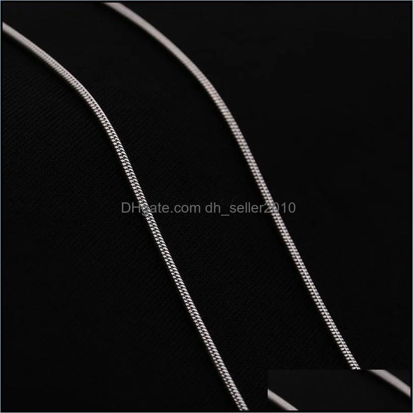 chains fashion s925 1mm flat 20 stering 925 sier plated necklace plain chain accessories jewelry snake dyu67 y21gz 834 t2